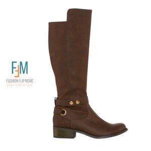 New! Arizona Jean Co "Cuala" Brown Knee High Wide Calf Riding Boot 10M